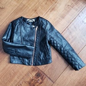 Girl's H&M Faux Leather Moto Jacket sz 4-5